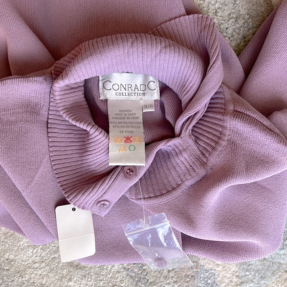 Lilac Buttoned Turtleneck Sweater - Picture 11 of 13